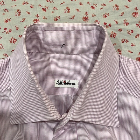 Kiton Mens Lavender Dress Shirt - Picture 4 of 5
